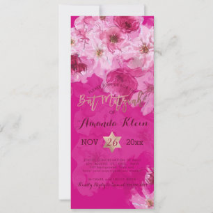 Invitation PixDezines Floral Watercolor Bat mitzvah