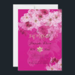 Invitation PixDezines Floral Watercolor Bat mitzvah<br><div class="desc">PixDezines Bat mitzvah floral aquarelle numérique de fleurs de cerisiers rose foncé avec étoile or rose de david. do-it-yourself pour tout événement. do-it-yourself arrière - plan... notre design dynamique vous permet de modifier tous les éléments. Cliquez sur le bouton "customiser" pour modifier les images, faire pivoter et ajouter du texte...</div>