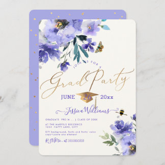 Invitation PixDezines Floral Watercolor Graduation Party