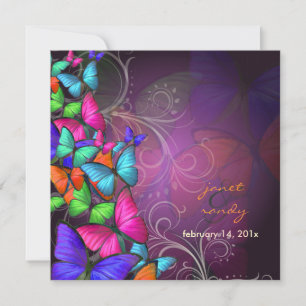 Invitation PixDezines Fluttering By/Neon color/prum
