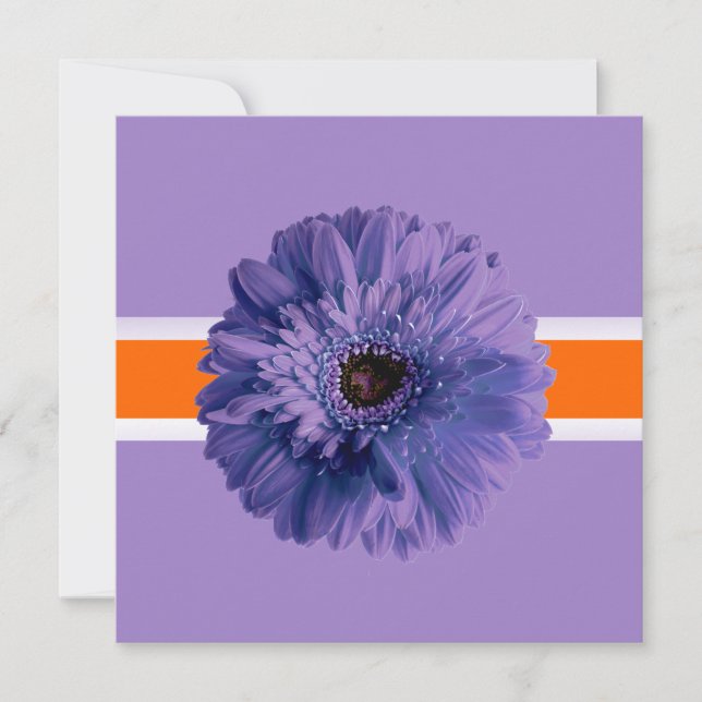 Invitation PixDezines Gerbera, couleurs violettes/do-it-yours (Devant)