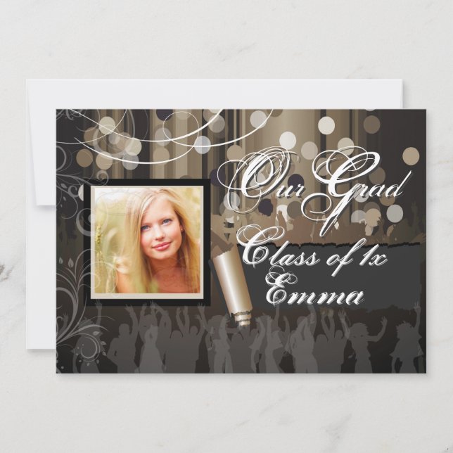 Invitation PixDezines Graduation/Dance Hall/cigare (Devant)