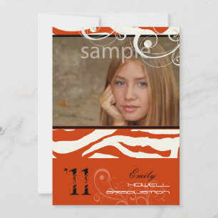 Invitation PixDezines Graduation, Zebra Print