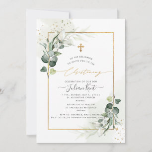Invitation PixDezines H2 Baptême Eucalyptus