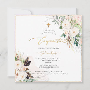 Invitation PixDezines H2 Blush Crème Roses Confirmation