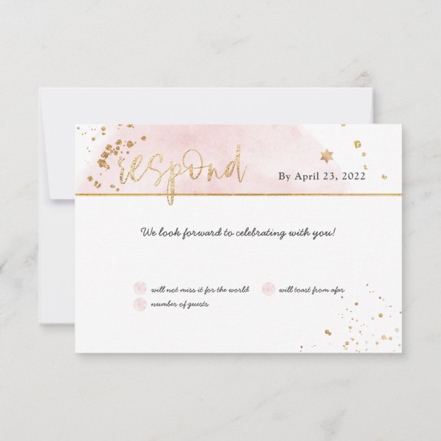 Invitation PixDezines H2 Blush Pink Cotton Candy Mitzvah RSVP (Dos)