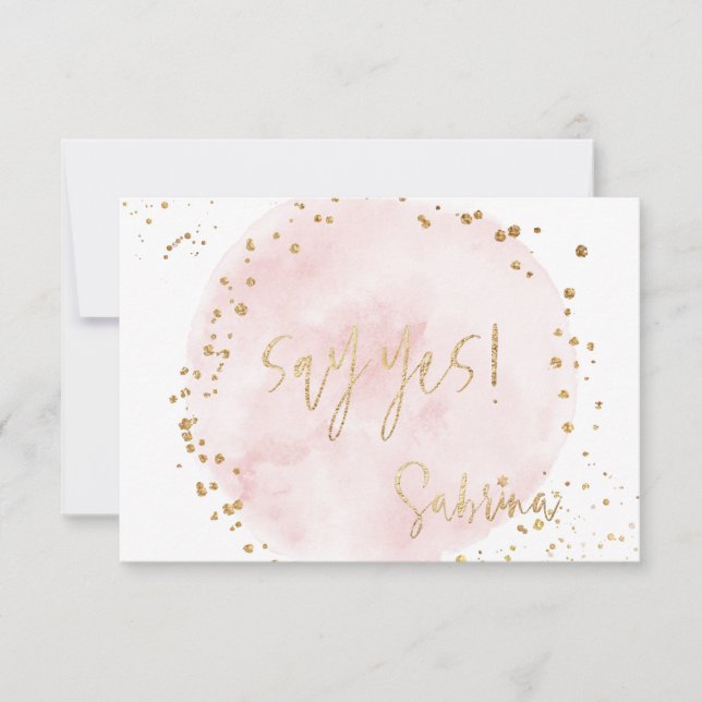 Invitation PixDezines H2 Blush Pink Gold Bat mitzvah RSVP Inv (Devant)
