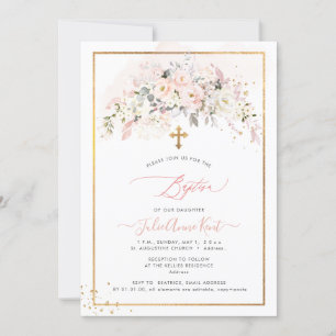 Invitation PixDezines H2 Blush Rose Baptême