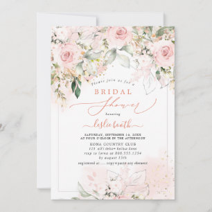 Invitation PixDezines H2 Blush Roses Hydrangea Fête des marié
