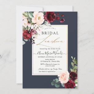 Invitation PixDezines H2 Burgundy Blush Bridal Luncheon