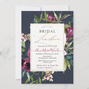 Invitation PixDezines H2 Burgundy Navy Blush Bridal Luncheon