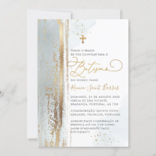 Invitation PixDezines H2 Dusty Blue Batismo