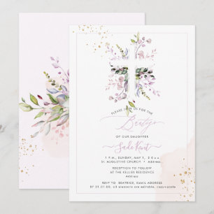 Invitation PixDezines H2 Eucalyptus rose Bautizo