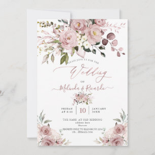 Invitation PixDezines H2 Fleurs Dusty Rose Hydrangeas