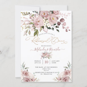 Invitation PixDezines H2 Fleurs Dusty Rose Hydrangeas