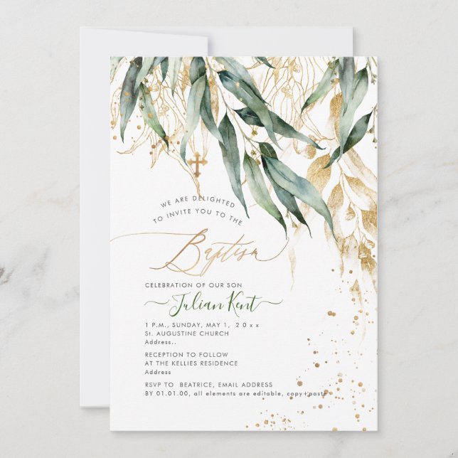 Invitation PixDezines H2 Gomme de saule rustique Eucalyptus B (Devant)