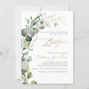 Invitation PixDezines H2 Greenery Gum Foliage Bautizo