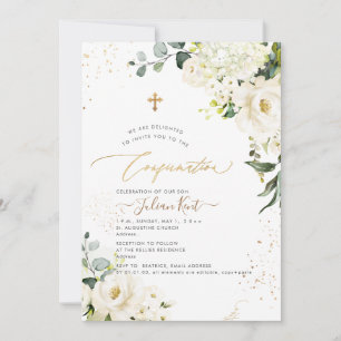 Invitation PixDezines H2 Roses Hydrangeas Alabâtre