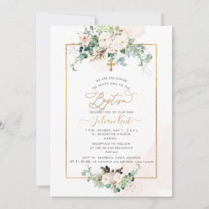 Invitation PixDezines H2 Roses Roses Baptême