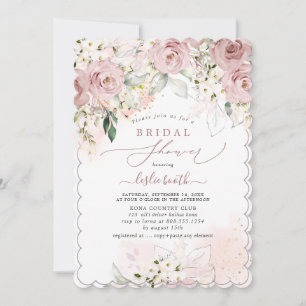Invitation PixDEzines H2 Roses roses Poussiéreux Rose Mariage