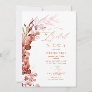Invitation PixDezines H2 Rust Automne Eucalyptus Baby Shower