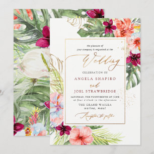 Invitation PixDezines H2 Tropical Paradise Brunch Bubbly