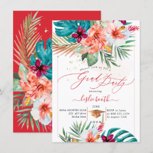 Invitation PixDezines H2 Tropical Paradise Luau Diplôme En