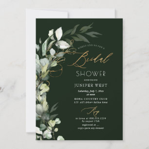 Invitation PixDezines H2 Vert Or Eucalyptus Baby Shower
