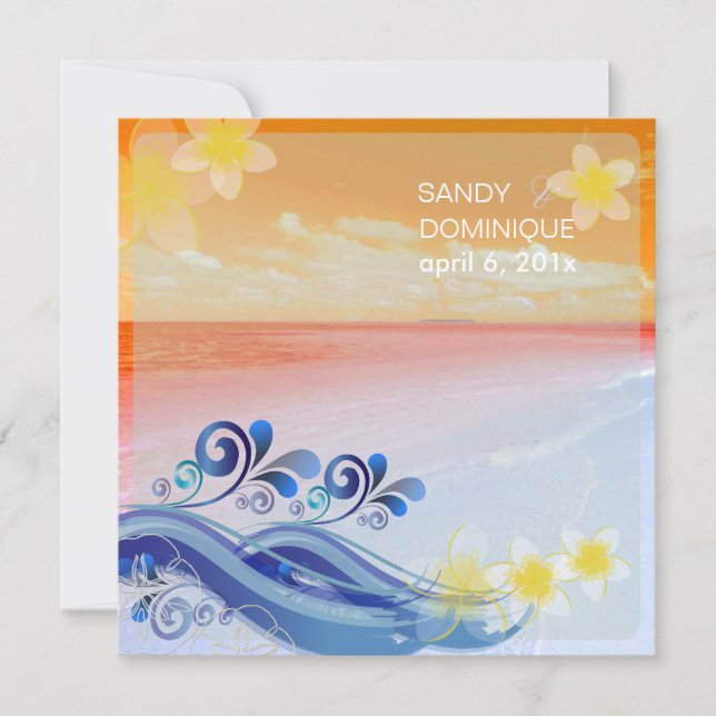 Invitation PixDezines hulawaves/plage/design dynamique (Devant)