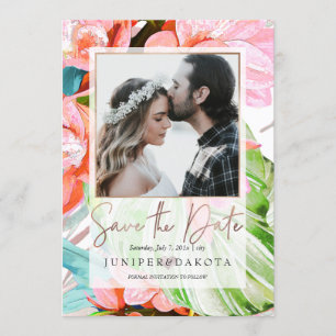 Invitation PixDezines, île des Orchidées, Palmiers, date de s