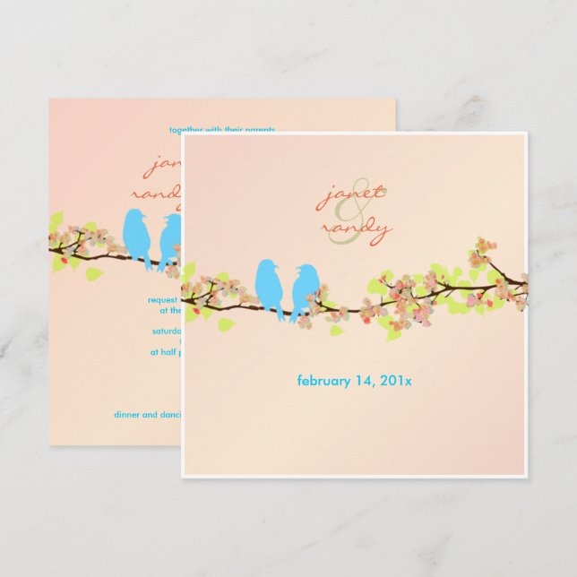 Invitation PixDezines INSÉPARABLES/BLUE/DO-IT-YOURSELF ARRIÈR (Devant / Derrière)