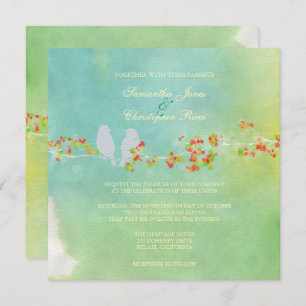 Invitation PixDezines Inséparables originaux sur aquarelle