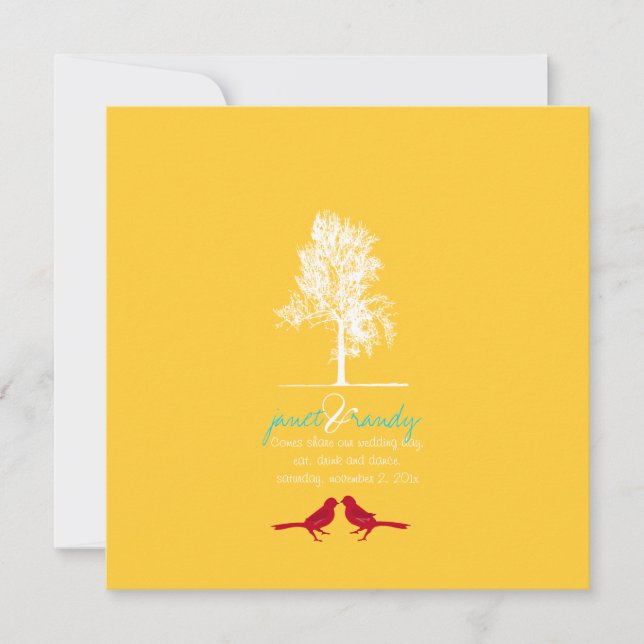 Invitation PixDezines Inséparables, Rouge, Oak Tree/DO-IT-YOU (Devant)