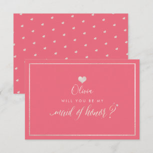 Invitation PixDezines Iridescente Blush+Coral, Maid of Honor