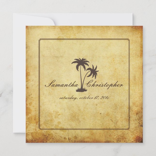 Invitation PixDezines Jumeaux Vintages, style Bahama (Devant)