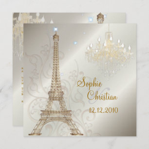 Invitation PixDezines LA TOUR EIFFEL/PARIS/CRYSTAL CHANDELIER