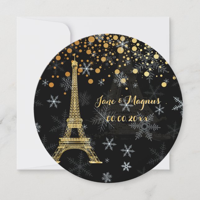 Invitation PixDezines la tour eiffel/paris/la nuit (Devant)