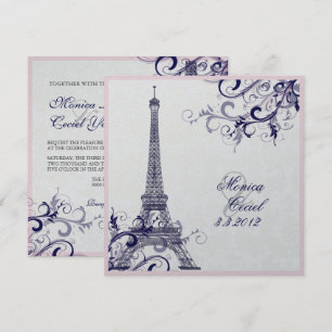 Invitation PixDezines la tour eiffel/paris/METALLIC ARGENT