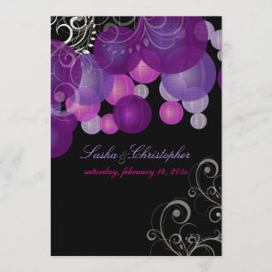 Invitation PixDezines lanternes prunes/violettes/lilas