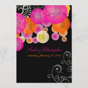 Invitation PixDezines lanternes rose+orange