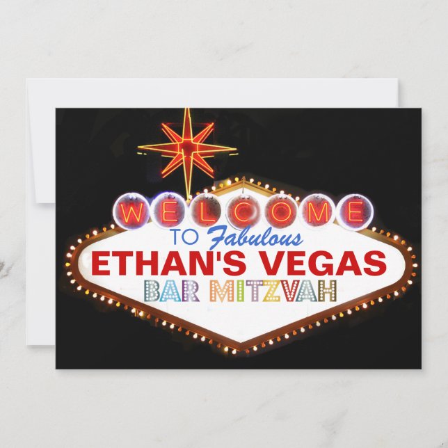 Invitation PixDezines las vegas bar Mitzvah (Devant)