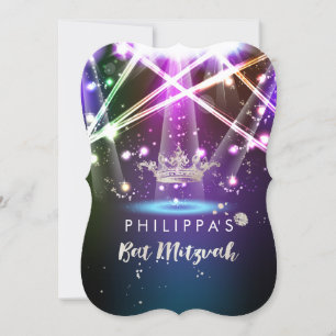 Invitation PixDezines Laser Lights/Faux Argent Couronne