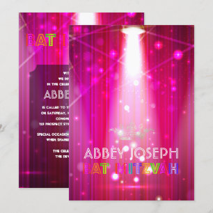 Invitation PixDezines Laser / Lumières Néon Bar Mitzvah