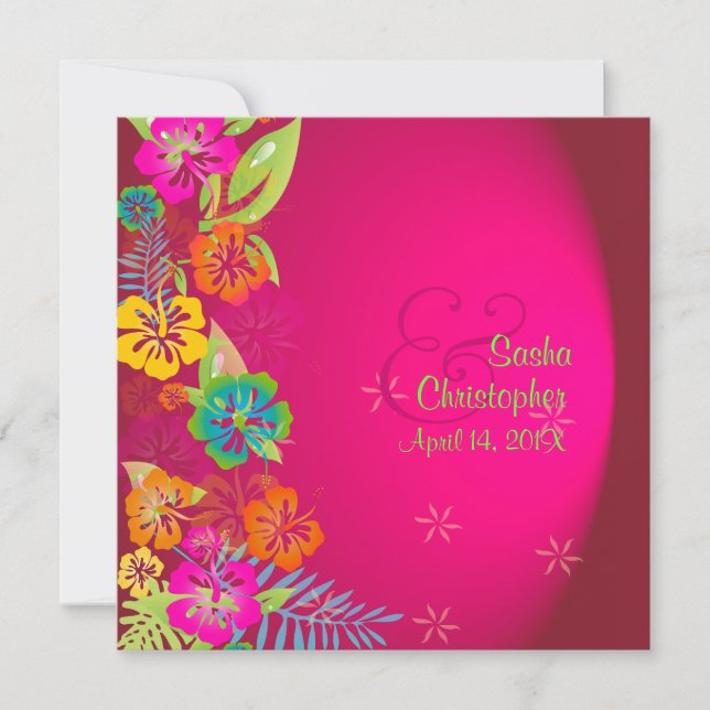 Invitation PixDezines Leis/Luau/hibiscus (Devant)
