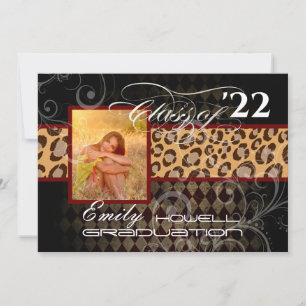 Invitation PixDezines LEOPARD GRADUATION