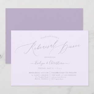 Invitation PixDezines Lilac Purpl Dîner de répétition minimal