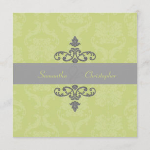 Invitation PixDezines Liliana Damask, DO-IT-YOURSELF couleurs