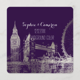 Invitation PixDezines London/Faux Silver Foil/do-it-yourself 