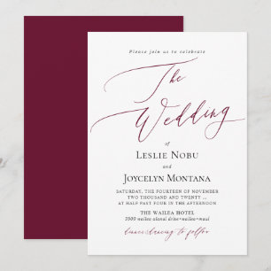 Invitation PixDezines Luxe Calligraphie Mariage Minimaliste