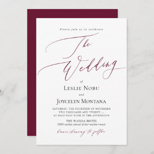 Invitation PixDezines Luxe Calligraphie minimaliste Mariage